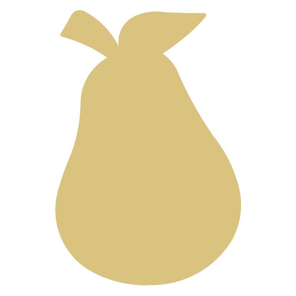 Basic Shape Pear MDF Cutout Pear Silhouette Style 2 - Unfinished For DIY