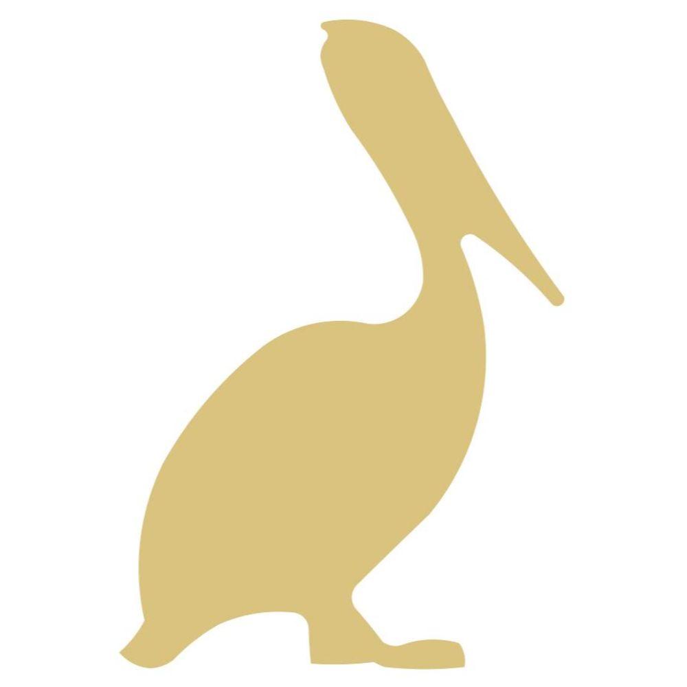 Basic Shape Pelican MDF Cutout Standing Silhouette - Unfinished For DIY