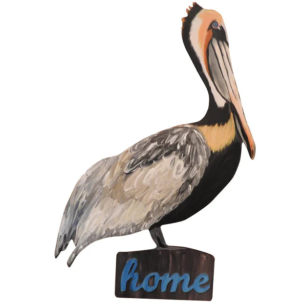 Design By Line Pelican MDF Cutout Perched Silhouette On Base - Unfinished For DIY