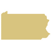 Basic Shape Pennsylvania MDF Cutout State Silhouette - Unfinished For DIY