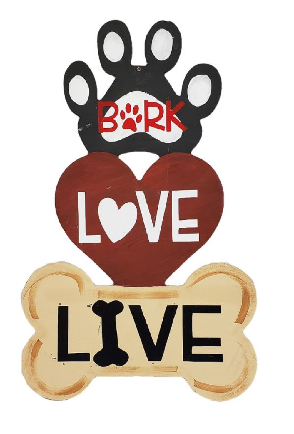 Basic Shape Paw Print MDF Cutout Heart Center Silhouette - Unfinished For DIY