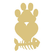 Basic Shape Fish Skeleton MDF Cutout Heart-Shaped Body - Unfinished For DIY