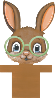 Rabbit Head With Glasses MDF Print Style 12