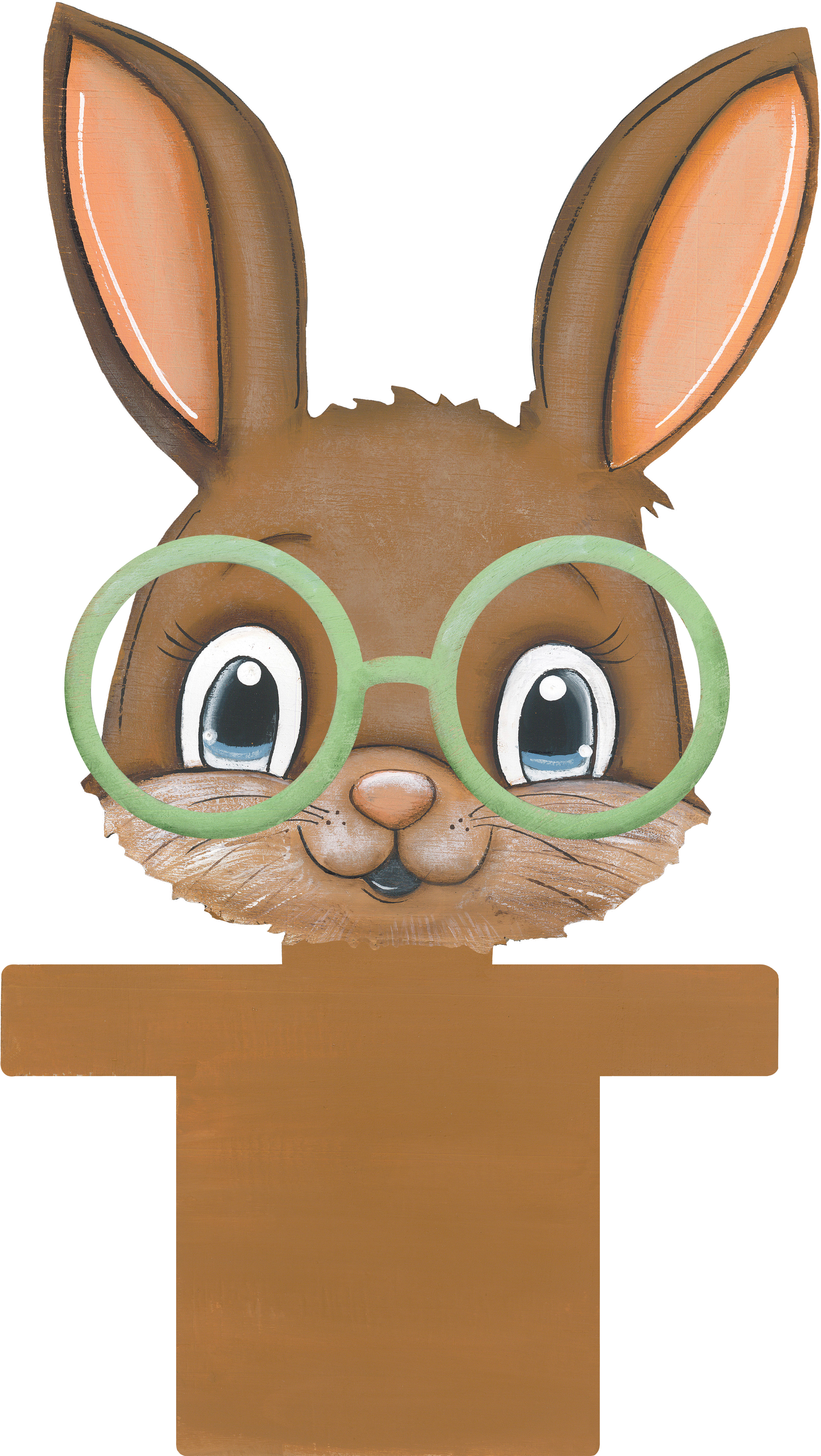 Rabbit Head With Glasses MDF Print Style 12