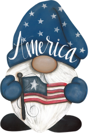 Welcome Gnome With Flag MDF Print Style 13