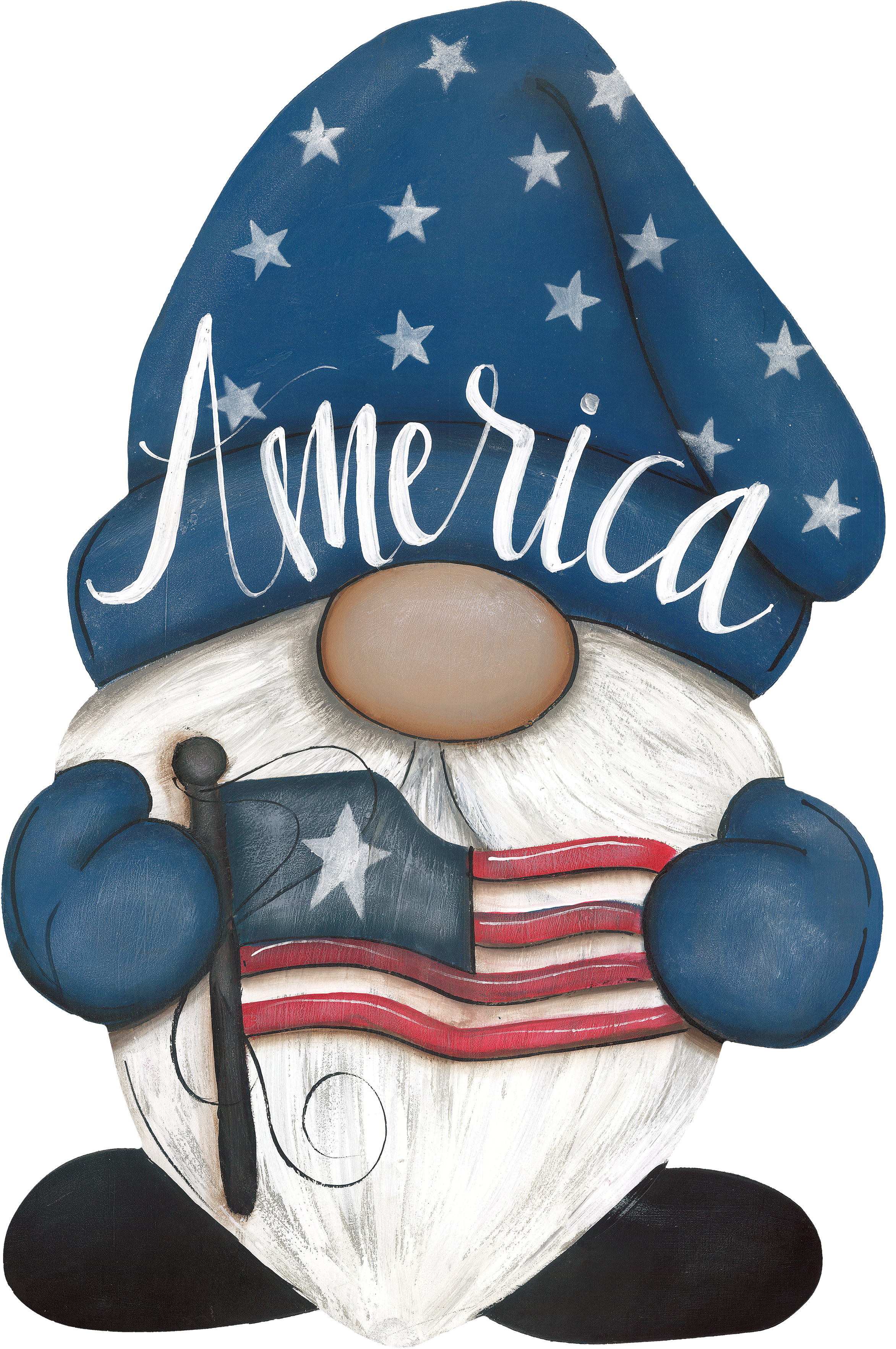 Welcome Gnome With Flag MDF Print Style 13