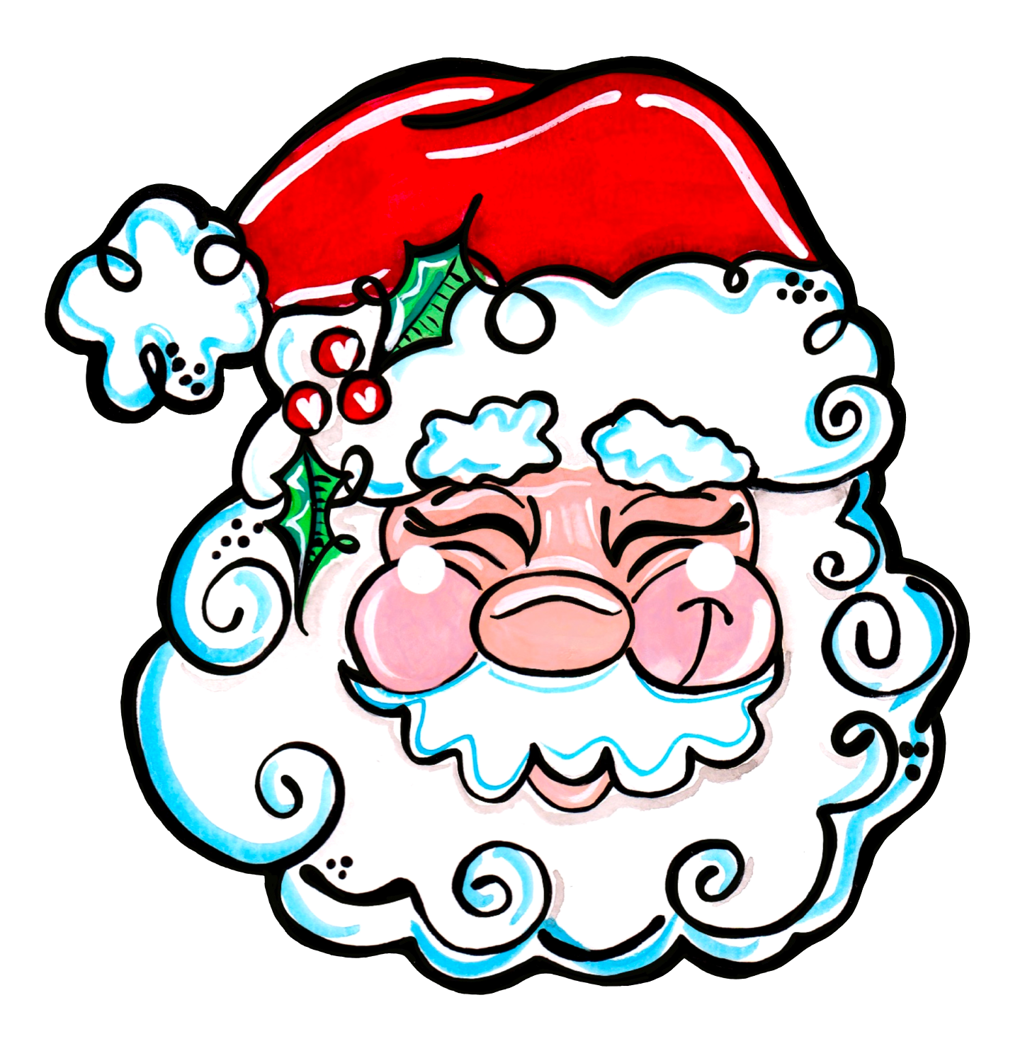 PINK FISH STUDIO SANTA HEAD