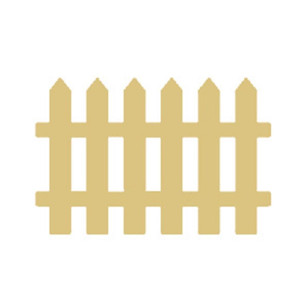 Basic Shape Picket Fence MDF Cutout Silhouette Style 1 - Unfinished For DIY