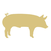 Basic Shape Pig MDF Cutout Silhouette Style 3 - Unfinished For DIY