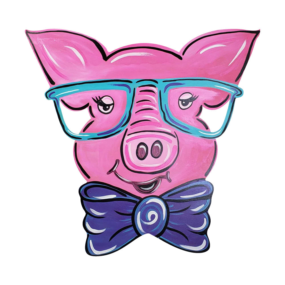 Basic Shape Pig MDF Cutout Pig Silhouette Style 4 - Unfinished For DIY