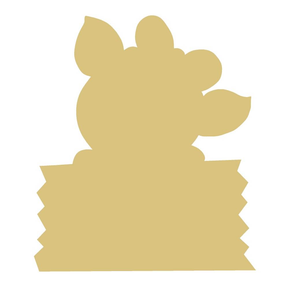 Basic Shape Pig MDF Cutout Pig Silhouette On Jagged Base - Unfinished For DIY
