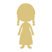 Basic Shape Pilgrim Girl MDF Cutout Braided Hair Silhouette - Unfinished For DIY