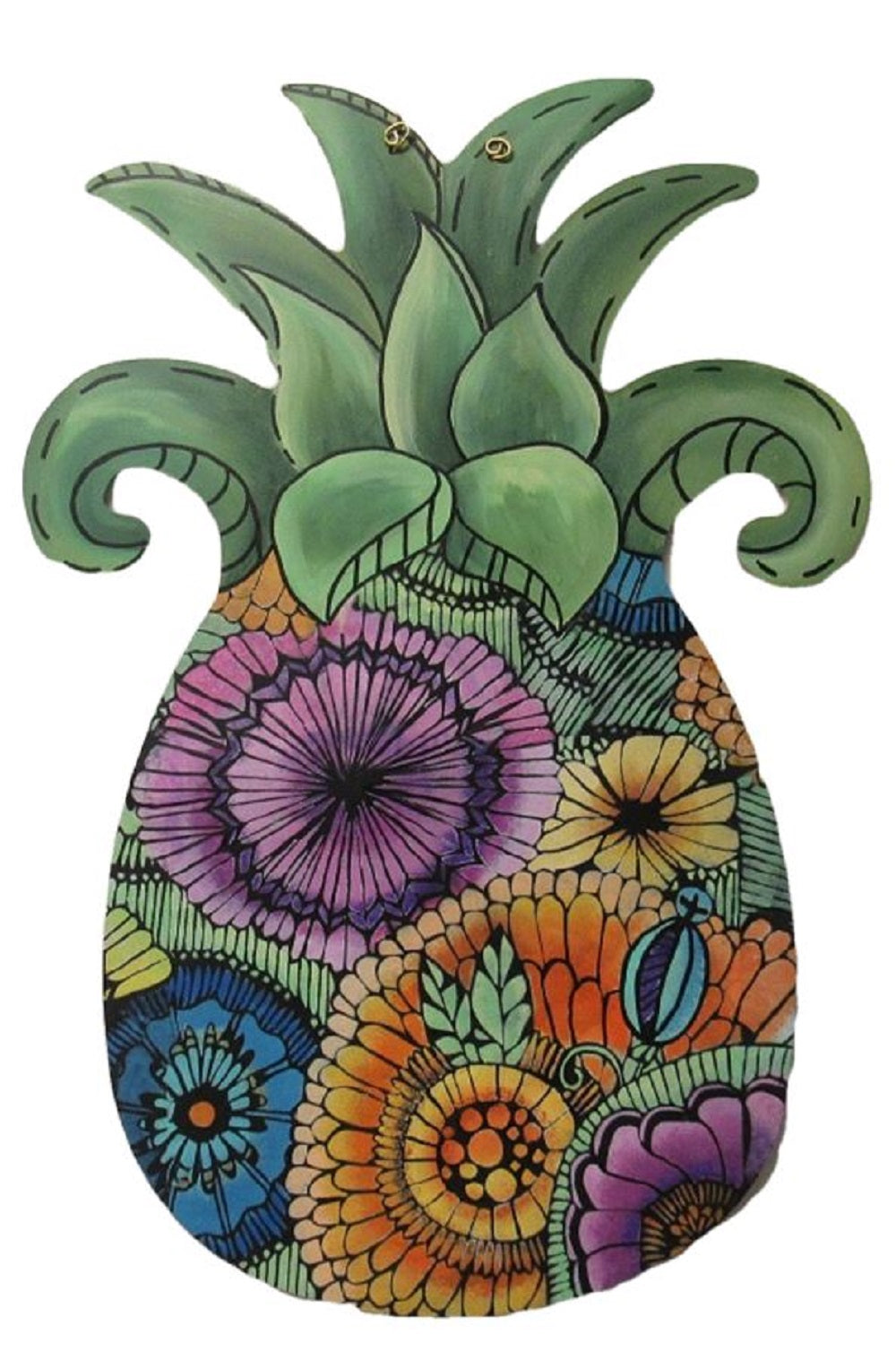 Basic Shape Pineapple MDF Cutout Silhouette - Unfinished For DIY