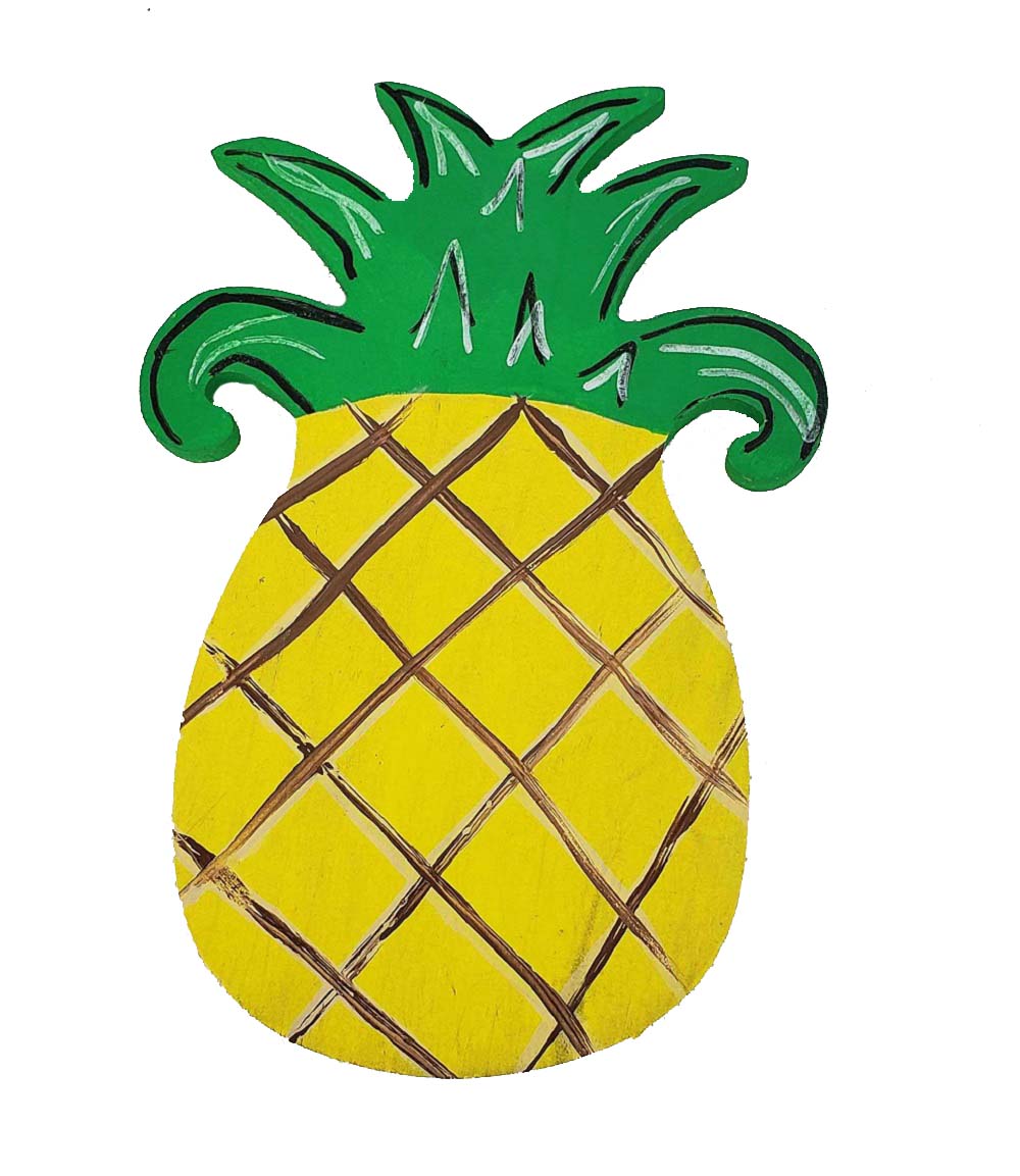 Basic Shape Pineapple MDF Cutout Silhouette - Unfinished For DIY