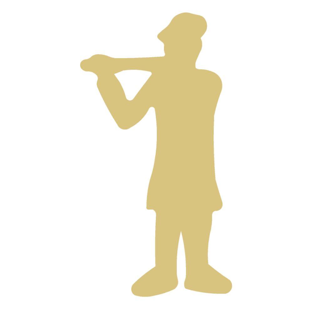 Basic Shape Pipper Piping Silhouette MDF Cutout - Unfinished For DIY
