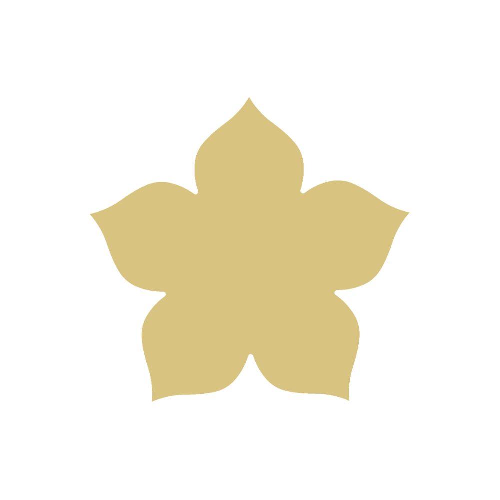 Basic Shape Poinsettia MDF Cutout Holiday Floral Silhouette - Unfinished For DIY