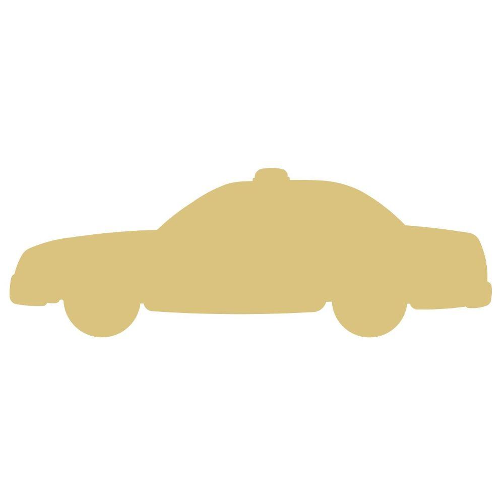 Basic Shape Police Car MDF Cutout Silhouette Style 2 - Unfinished For DIY