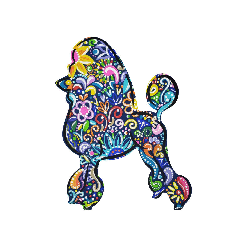Basic Shape Poodle MDF Cutout Dog Silhouette Style 1 - Unfinished For DIY
