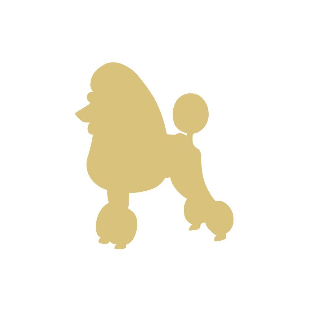 Basic Shape Poodle MDF Cutout Dog Silhouette Style 1 - Unfinished For DIY