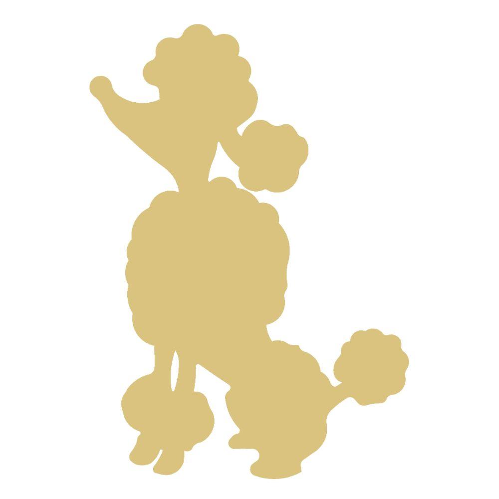Basic Shape Poodle MDF Cutout Dog Silhouette Style 2 - Unfinished For DIY