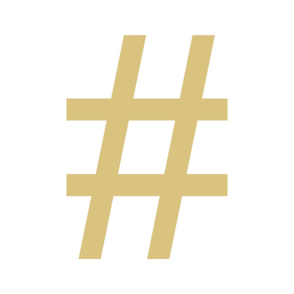 Basic Shape Hashtag MDF Cutout Pound Sign - Unfinished For DIY