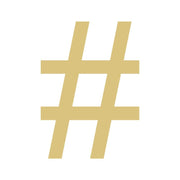 Basic Shape Hashtag MDF Cutout Pound Sign - Unfinished For DIY