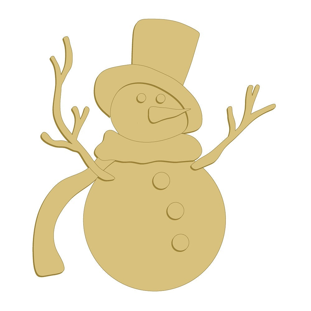 PPHQ 3D Snowman Unfinished Wood Cutout Style 57 Art 1