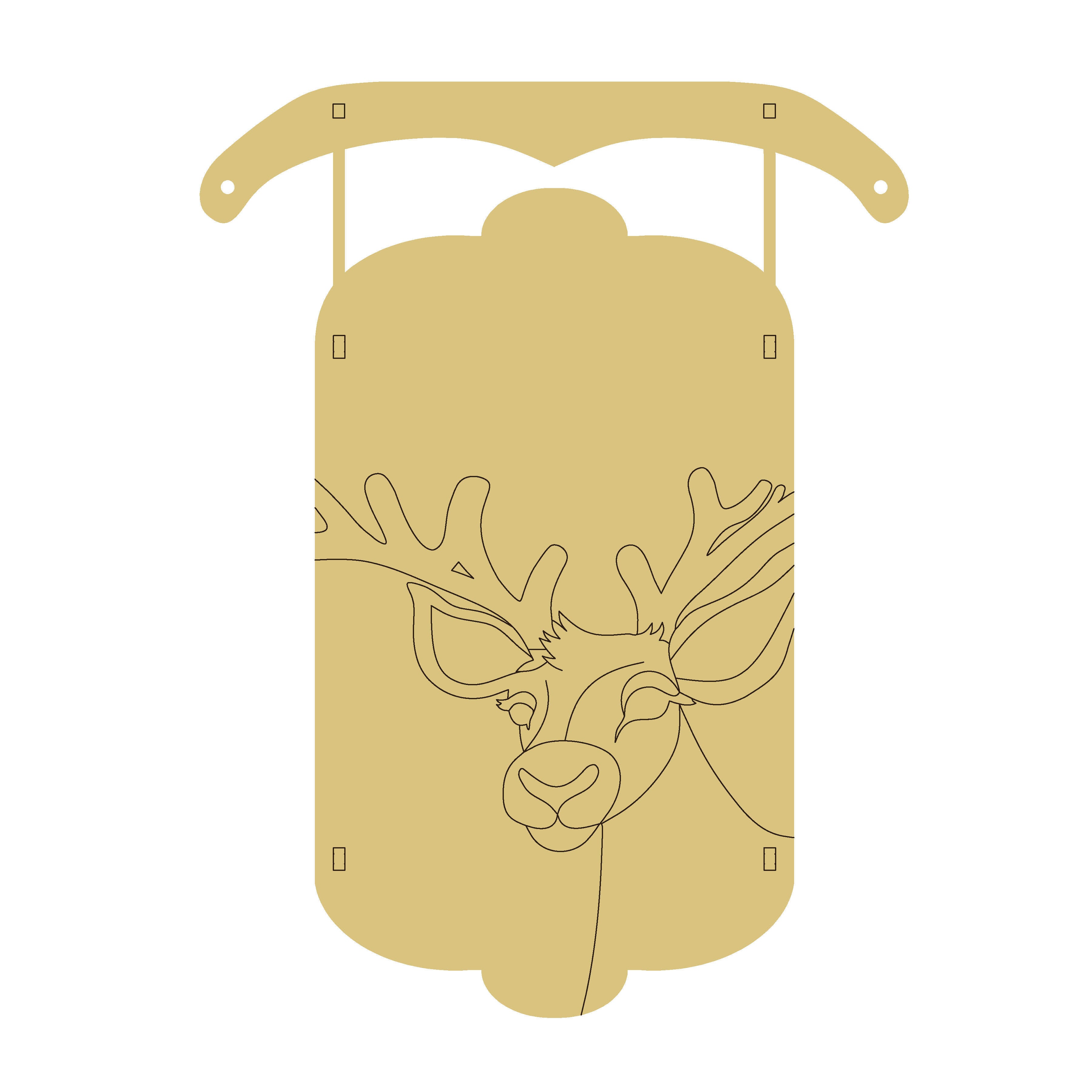 PPHQ Dimensional Reindeer Sled Unfinished Wood Cutout Style
