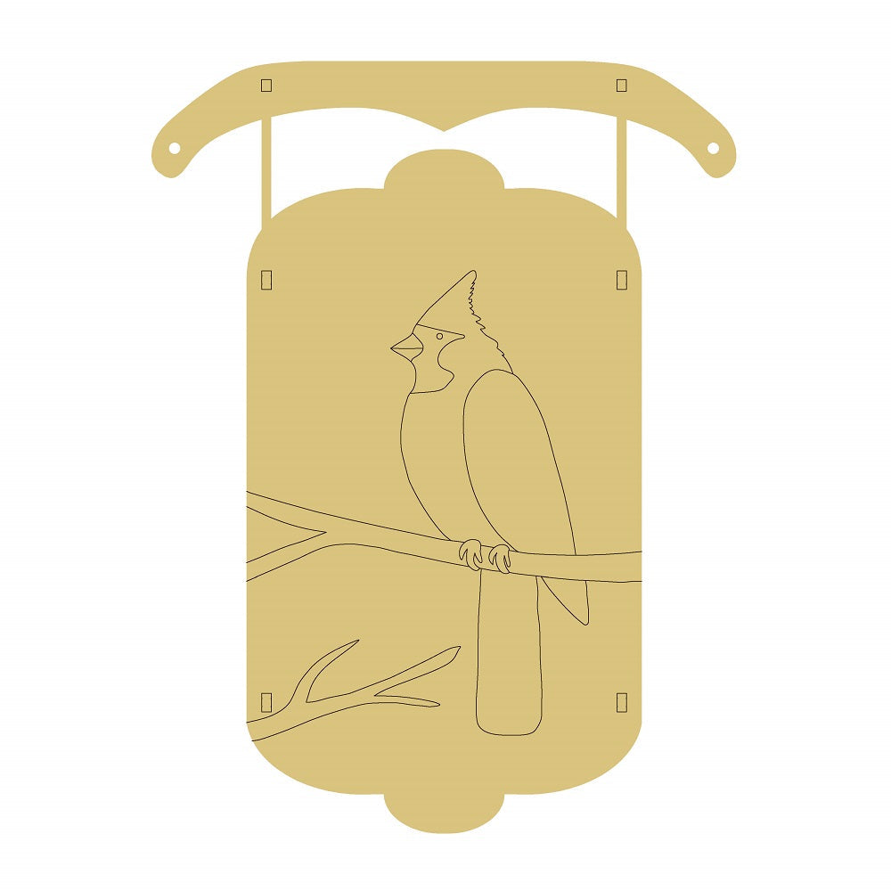 PPHQ Dimensional Sled Cardinal Unfinished Wood Cutout Style 3 Art 35