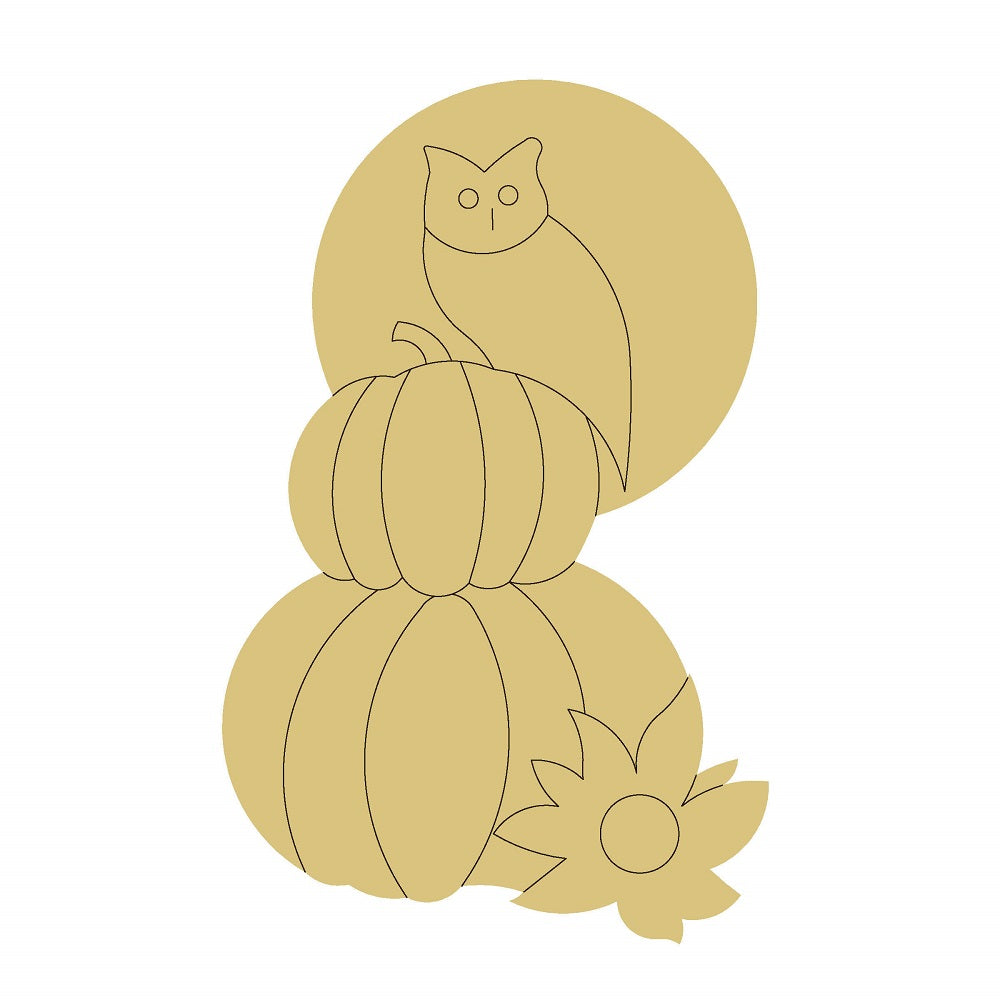 PPHQ Fall Owl Design By Lines Unfinished Wood Cutout Style 1