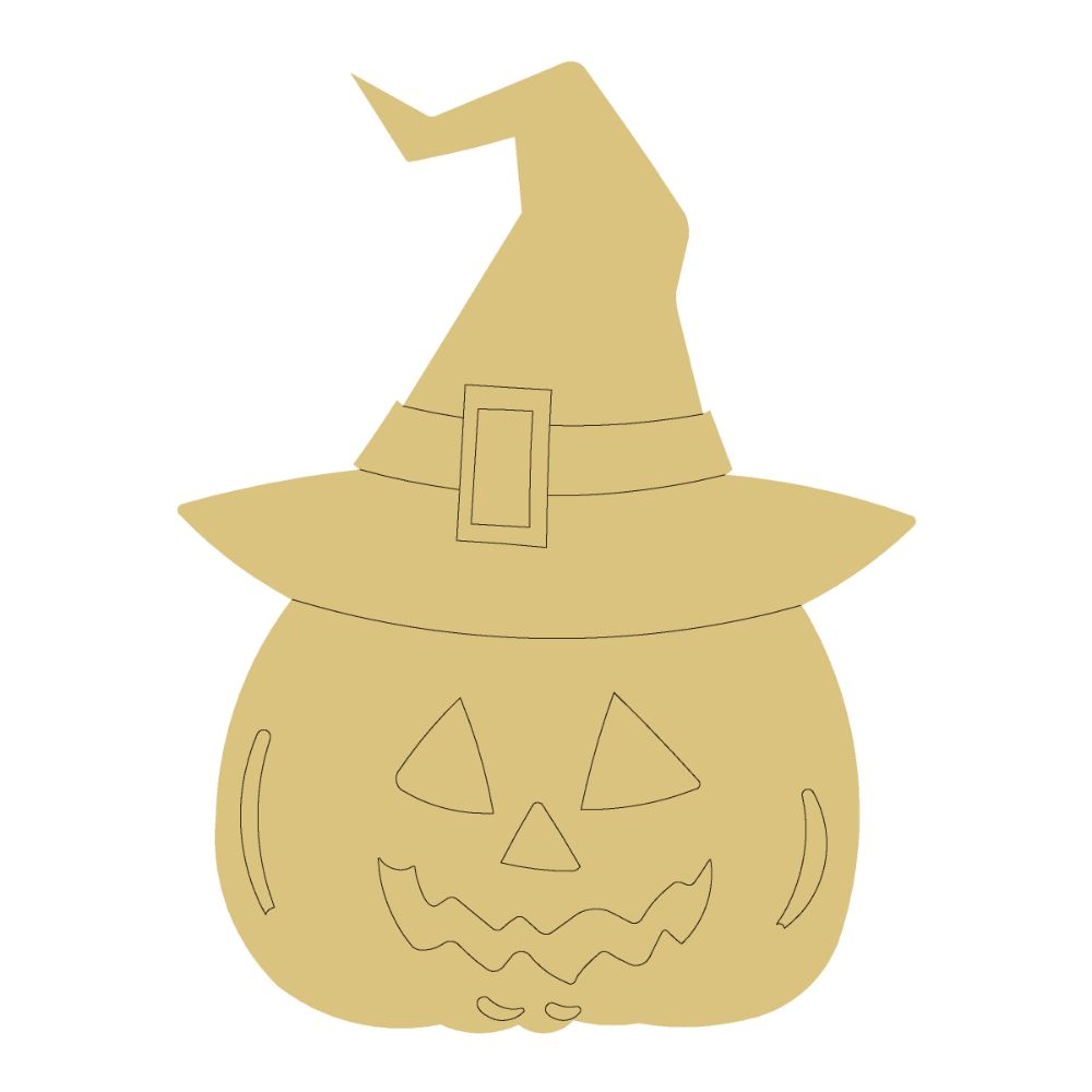 PPHQ Halloween Pumpkin Design By Lines Unfinished Wood Cutout Style 2