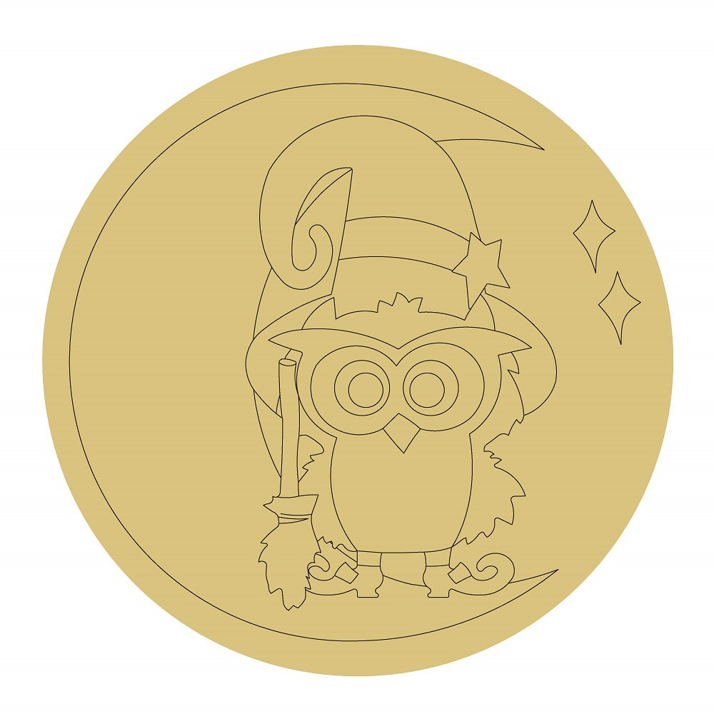 PPHQ Halloween Owl Design By Lines Unfinished Wood Cutout Style 4