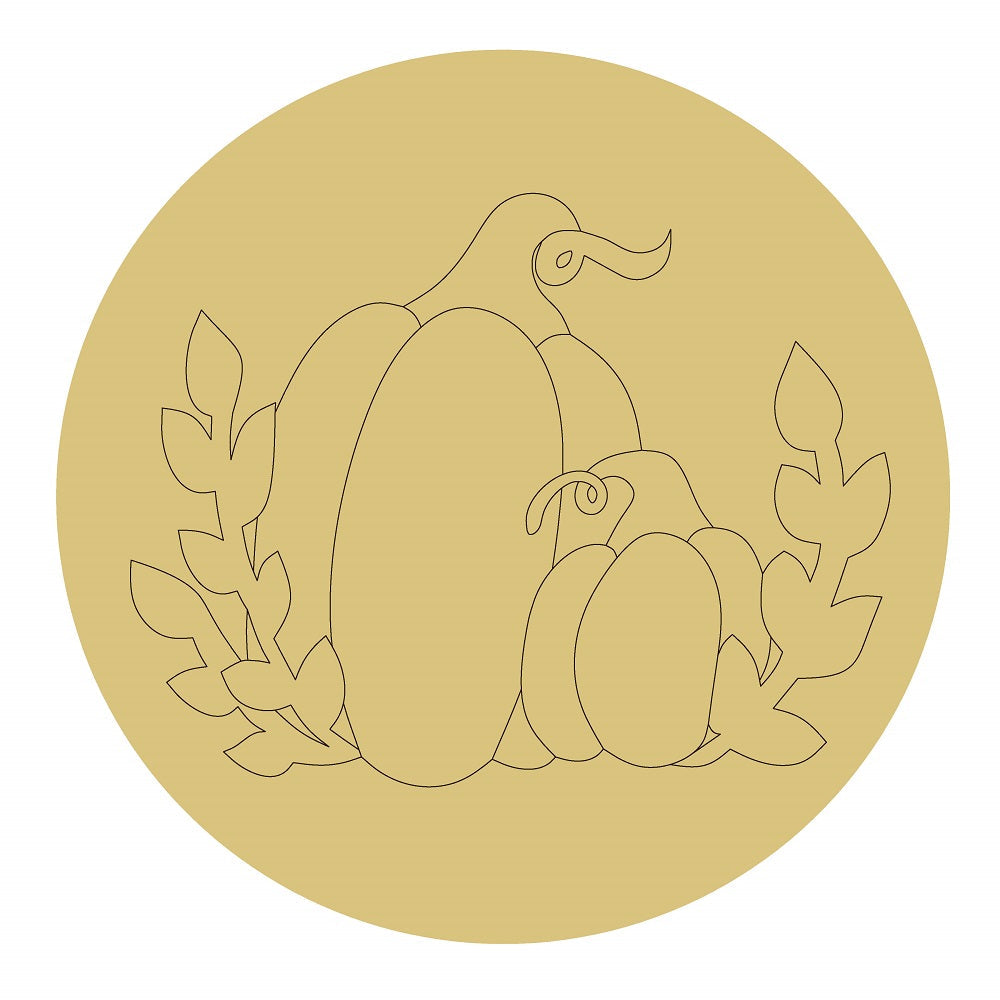 PPHQ Pumpkin Design By Lines Unfinished Wood Cutout Style 29