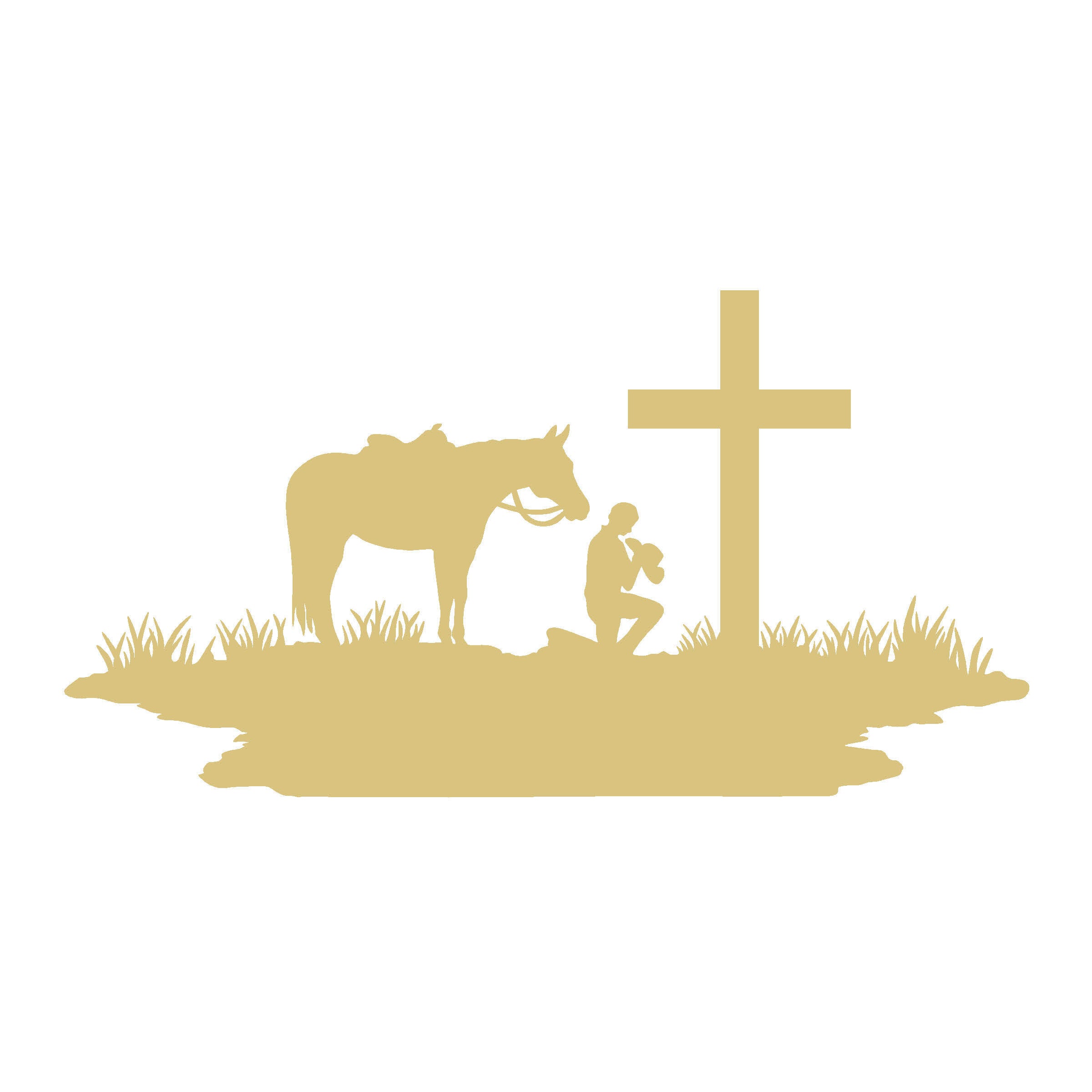 Basic Shape Praying- Cowboy MDF Cutout – Unfinished Craft Blank for DIY Decor & Door Hangers