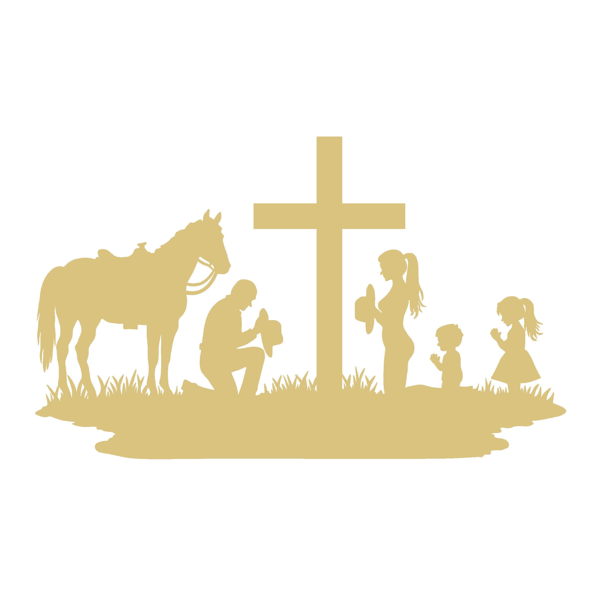 Basic Shape Praying- Family MDF Cutout – Unfinished Craft Blank for DIY Decor & Door Hangers