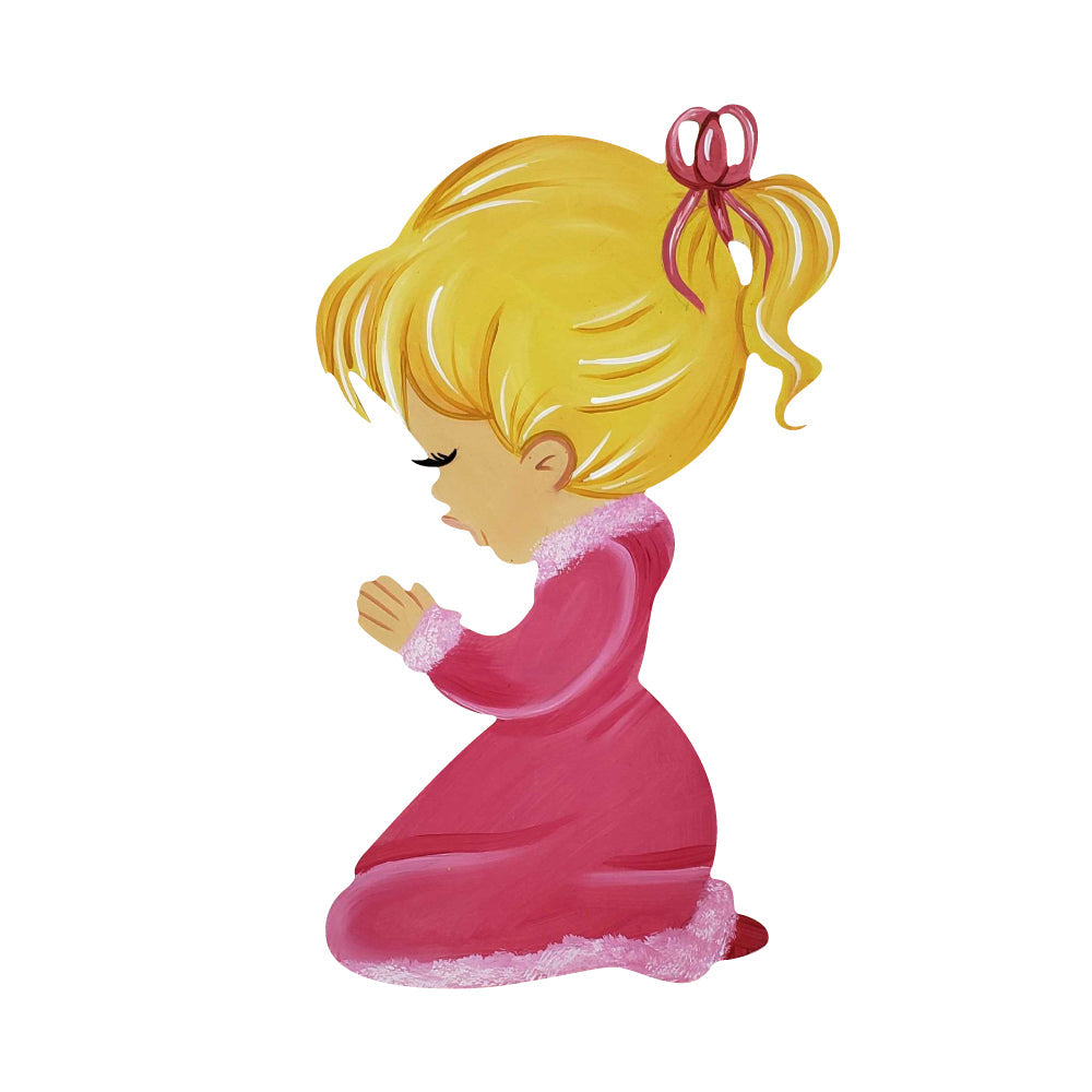 Basic Shape Girl MDF Cutout Praying Silhouette - Unfinished For DIY