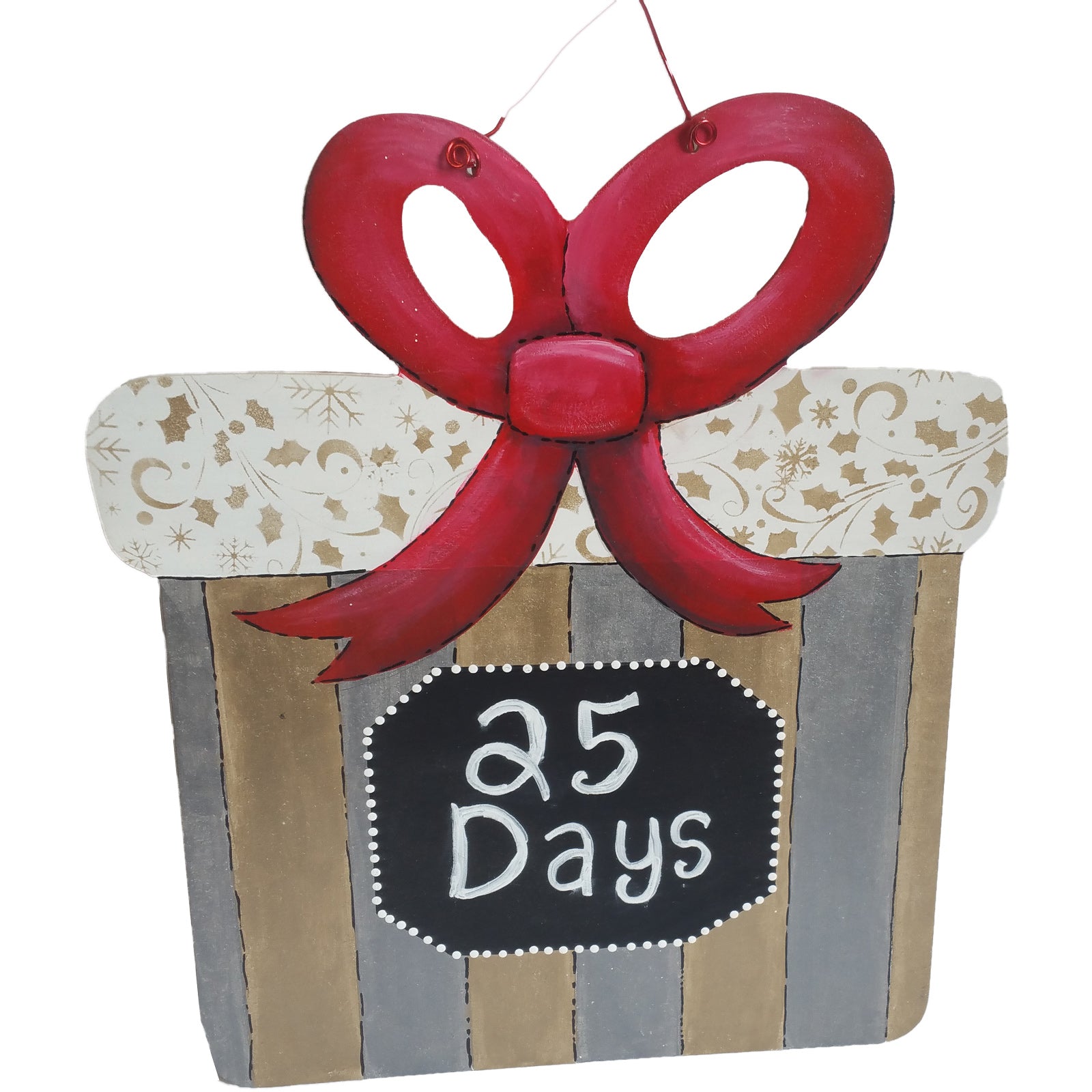 Basic Shape Gift Box MDF Cutout Bow Silhouette Style 1 - Unfinished For DIY