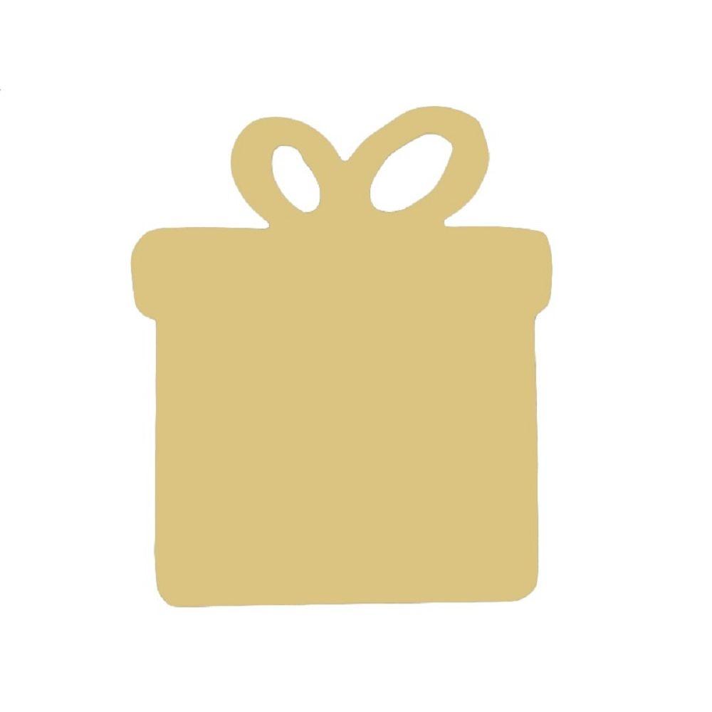 Basic Shape Gift Box MDF Cutout Bow Silhouette Style 1 - Unfinished For DIY