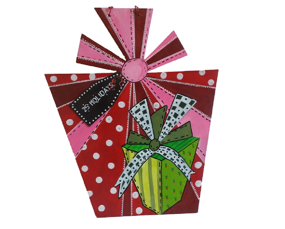 Basic Shape Gift Box MDF Cutout Bow Silhouette Style 2 - Unfinished For DIY