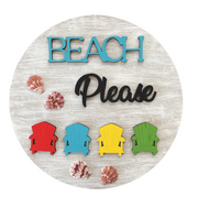 3D Print Shop Round MDF Cutout Beach Please Adirondack Chairs Seashells - Unfinished For DIY