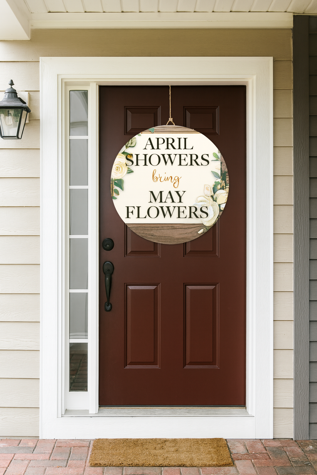 April Showers Printed MDF Wall & Door Sign – Ready-to-Hang Home Décor Accent – No Painting Required