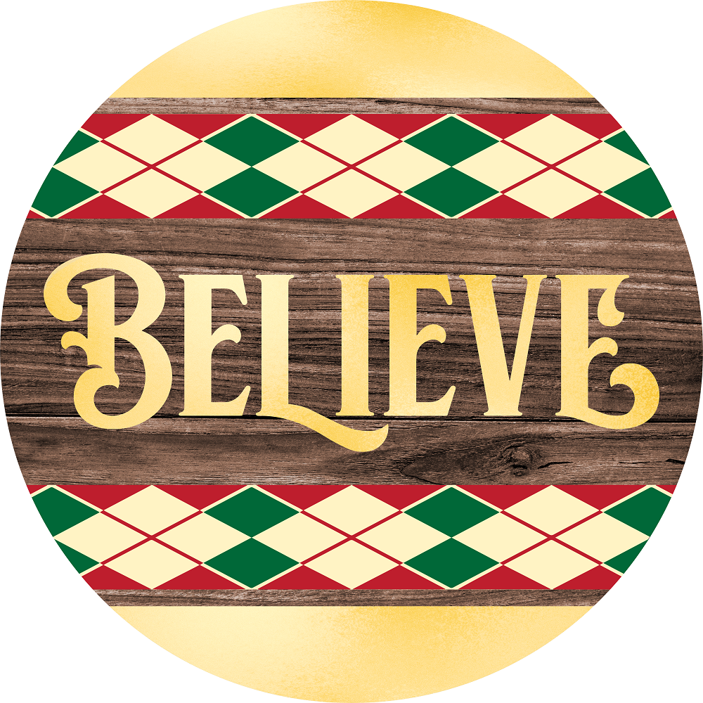 Print Shop Circle MDF Cutout Believe
