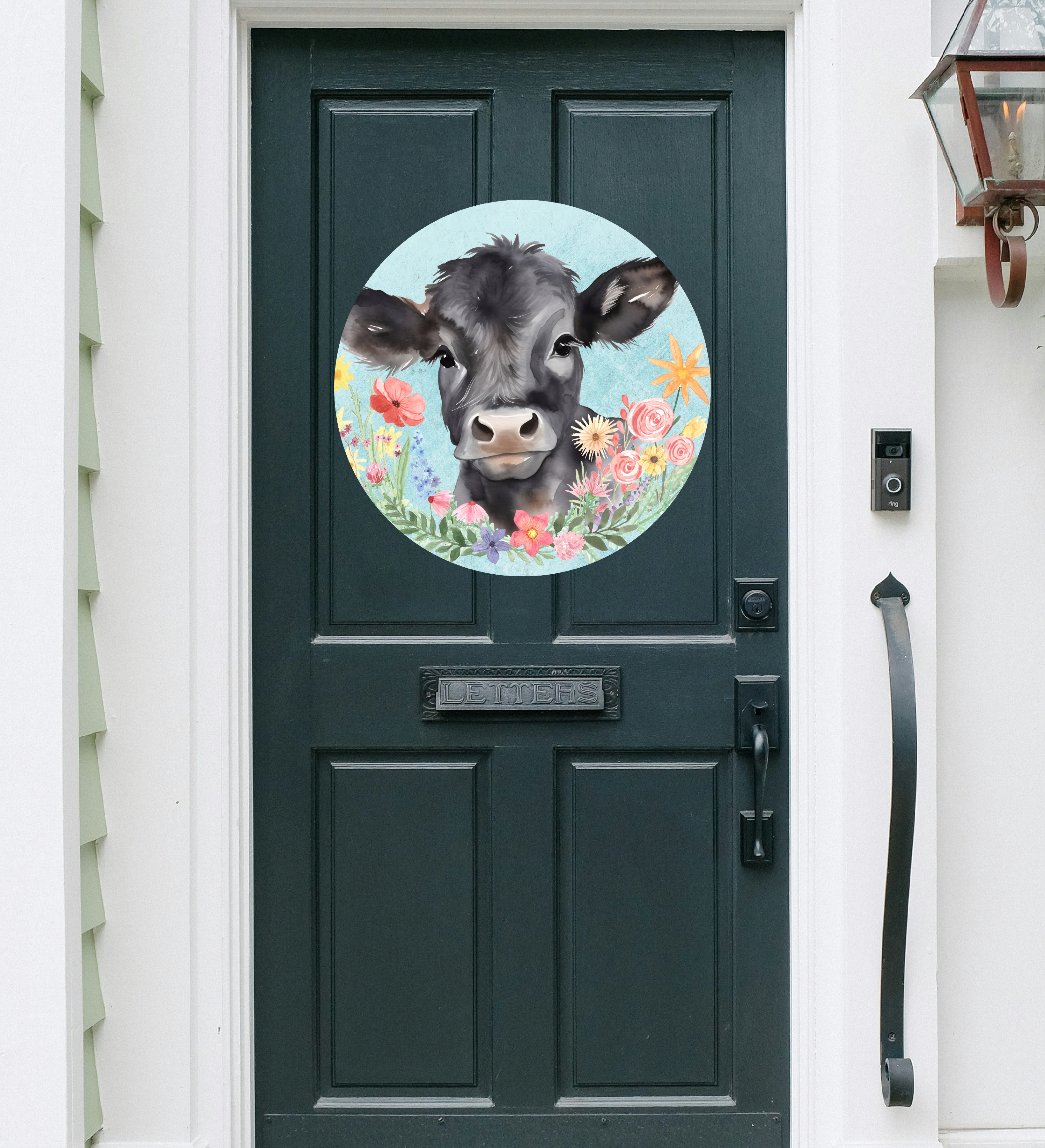 Black Cow Printed MDF Wall & Door Sign – Ready-to-Hang Home Décor Accent – No Painting Required