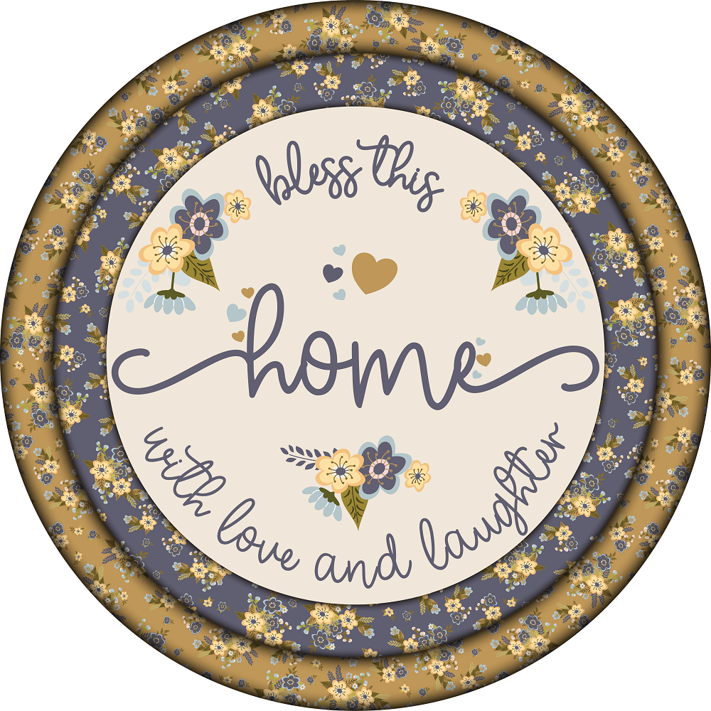 Print Shop Round MDF Cutout Bless This Home With Love And Laughter