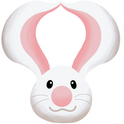 Print Shop Bunny MDF Cutout Cute Bunny Face With Pink Nose And Ears