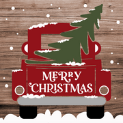 Print Shop Square MDF Cutout Merry Christmas