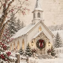 Print Ready Christmas Church Door Hanger –  Full Color MDF Front Door Decor
