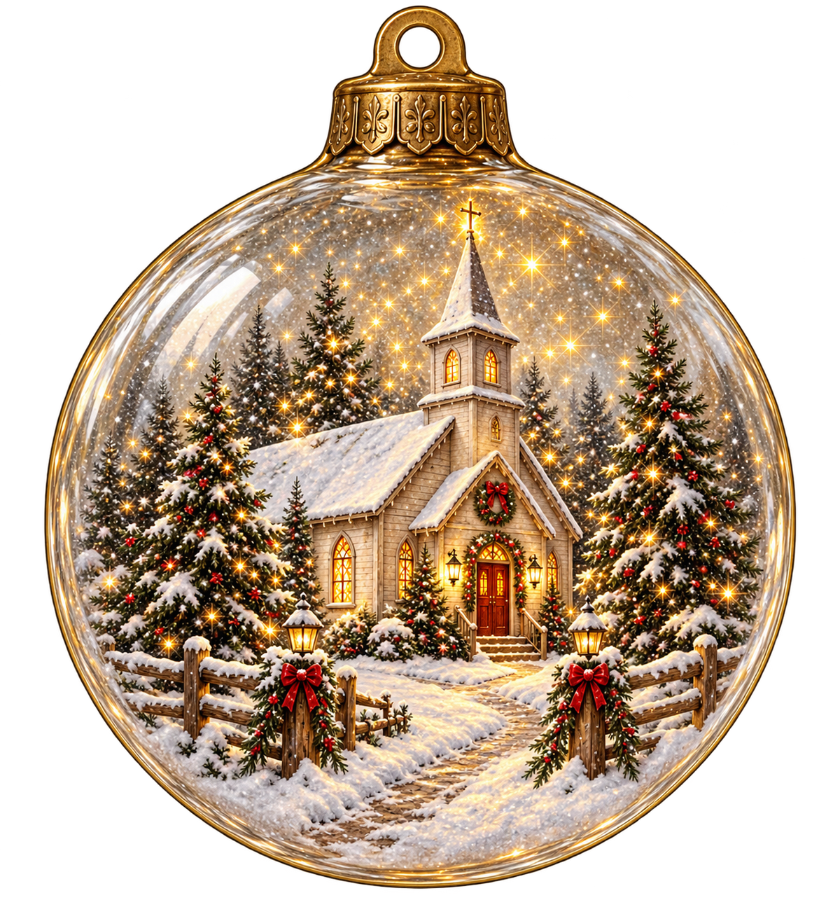 Print Ready Christmas Church Door Hanger –  Full Color MDF Front Door Decor