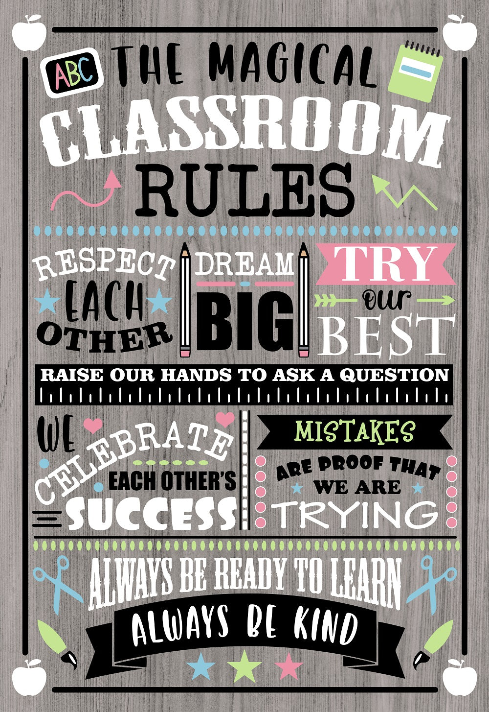 Print Shop Rectangle Sign MDF Cutout The Magical Classroom Rules
