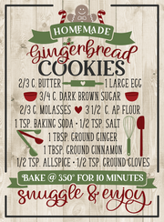 Print Shop Rectangular Sign MDF Cutout Homemade Gingerbread Cookies Recipe Sign